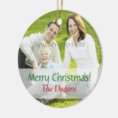 クリスマスフォトオーナメントカスタムテンプレート セラミックオーナメント (左)