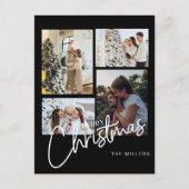 クリスマスフォトオーナメント、フォトコラージュクリスマス ポストカード (正面)