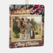クリスマスフォトカスタマイズ可能なクリスマス飾り セラミックオーナメント (右)