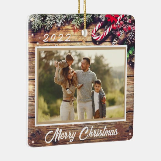 クリスマスフォトカスタマイズ可能なクリスマス飾り セラミックオーナメント (右)