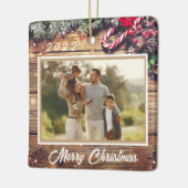 クリスマスフォトカスタマイズ可能なクリスマス飾り セラミックオーナメント (左)