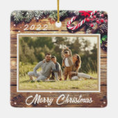 クリスマスフォトカスタマイズ可能なクリスマス飾り セラミックオーナメント (裏面)