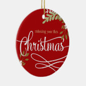 クリスマスフォトカスタムネームでペットのメモリアル セラミックオーナメント (右)