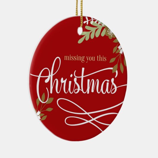 クリスマスフォトカスタムネームでペットのメモリアル セラミックオーナメント (右)