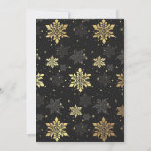 クリスマスフォトカフェイクードゴールドフォイル雪片 招待状 (裏面)