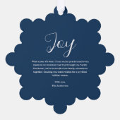 クリスマスフォトカラフルハウスブルーホリデー オーナメントカード (裏面)