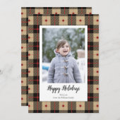 クリスマスフォトカードのプレイド シーズンカード (正面/裏面)