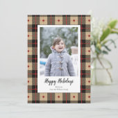 クリスマスフォトカードのプレイド シーズンカード (スタンド正面)