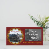 クリスマスフォトカードの列車に乗る シーズンカード (スタンド正面)