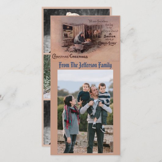 クリスマスフォトカードの恵み シーズンカード (正面/裏面)