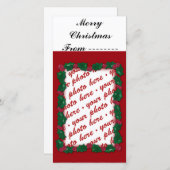 クリスマスフォトカードまたはフォトギフトラベル シーズンカード (正面/裏面)