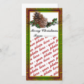 クリスマスフォトカードまたはフォトギフトラベル シーズンカード (正面/裏面)