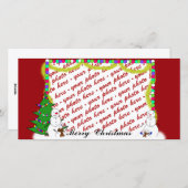 クリスマスフォトカードまたはフォトギフトラベル シーズンカード (正面/裏面)