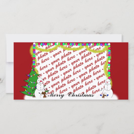 クリスマスフォトカードまたはフォトギフトラベル シーズンカード (正面)