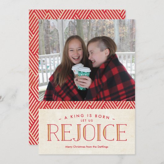 クリスマスフォトカードを喜ぶ シーズンカード (正面/裏面)