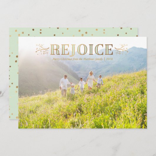 クリスマスフォトカードを喜ぶ シーズンカード (正面/裏面)