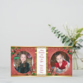クリスマスフォトカードダブルフレーム2写真 シーズンカード (スタンド正面)