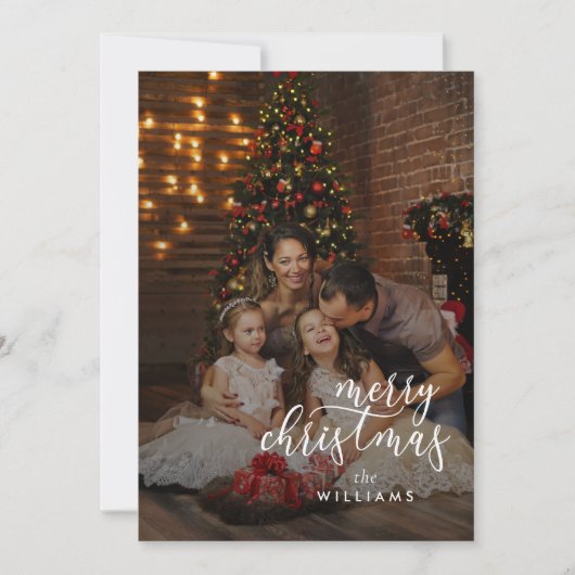クリスマスフォトカードダークモダンダスティトレンディー シーズンカード (正面)