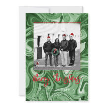 クリスマスフォトカードファミリー名マーブルフェスティバル