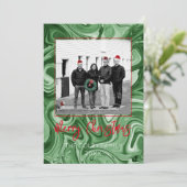 クリスマスフォトカードファミリー名マーブルフェスティバル 招待状 (スタンド正面)