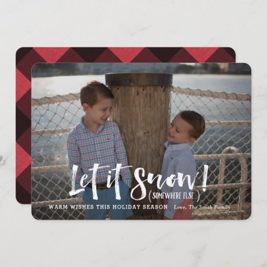 クリスマスフォトカードホリデーカーおもしろいド 招待状 (正面/裏面)