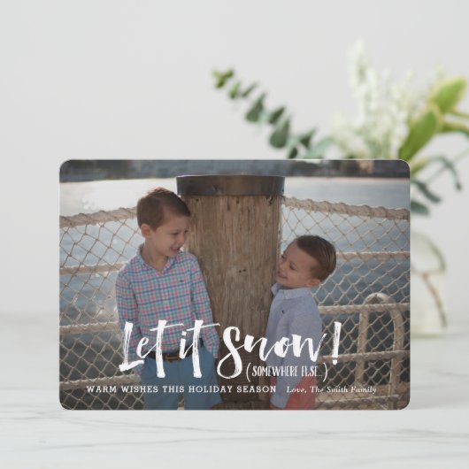 クリスマスフォトカードホリデーカーおもしろいド 招待状 (スタンド正面)