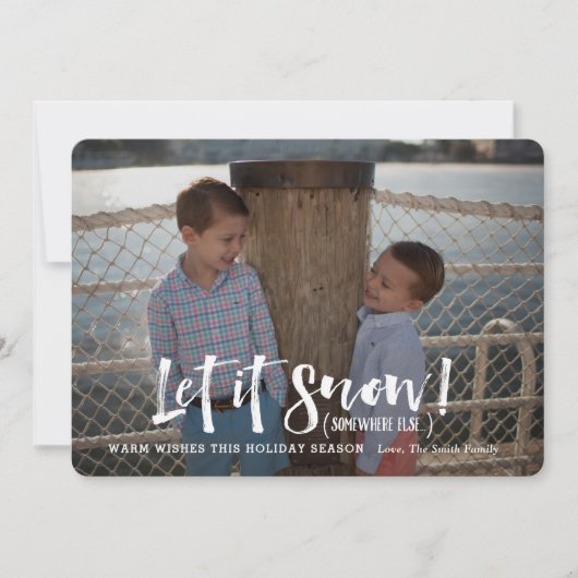 クリスマスフォトカードホリデーカーおもしろいド 招待状 (正面)