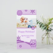 クリスマスフォトカードホリデーパープル シーズンカード (スタンド正面)