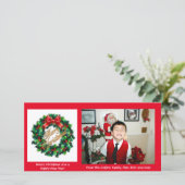 クリスマスフォトカードホリーリース シーズンカード (スタンド正面)