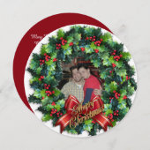 クリスマスフォトカードラウンドリース シーズンカード (正面/裏面)