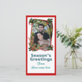 クリスマスフォトカードリボンとキャンディ シーズンカード (スタンド正面)