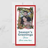 クリスマスフォトカードリボンとキャンディ シーズンカード (正面)