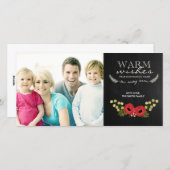 クリスマスフォトカードヴィンテージフローラシャルボード シーズンカード (正面/裏面)