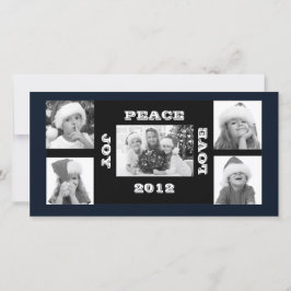 クリスマスフォトカード5枚の写真Joy Peace Love シーズンカード