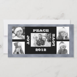 クリスマスフォトカード5枚の写真Joy Peace Love シーズンカード