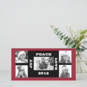 クリスマスフォトカード5枚の写真Joy Peace Love シーズンカード (スタンド正面)