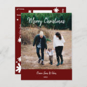 クリスマスフォトカード-シンプル写真 ポストカード (正面/裏面)