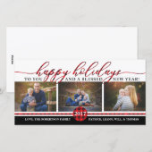 クリスマスフォトカード、バッファロー・プレイド シーズンカード (正面/裏面)