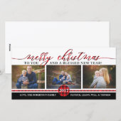 クリスマスフォトカード、バッファロー・プレイド シーズンカード (正面/裏面)