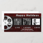 クリスマスフォトカード – フィルムストリップ – ハッピーホリデー シーズンカード (正面/裏面)