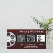 クリスマスフォトカード – フィルムストリップ – ハッピーホリデー シーズンカード (スタンド正面)