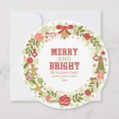 クリスマスフォトカード |フェスティバルリース シーズンカード (裏面)