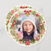 クリスマスフォトカード |フェスティバルリース シーズンカード (正面/裏面)