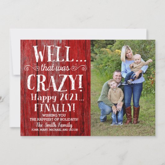 クリスマスフォトカード、ホリデーカーおもしろいド、2020 招待状 (正面)