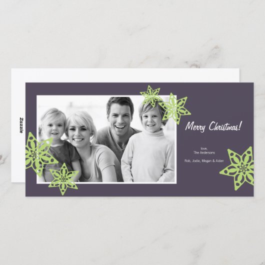 クリスマスフォトカード – ホリデーフォトカード4x8 シーズンカード (正面/裏面)