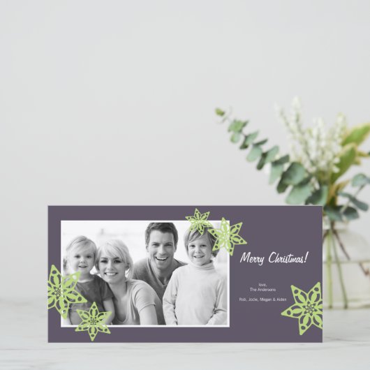 クリスマスフォトカード – ホリデーフォトカード4x8 シーズンカード (スタンド正面)