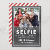 クリスマスフォトカード、ホリデーフォトカード、Selfie シーズンカード (正面/裏面)