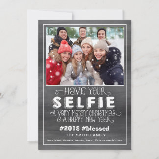 クリスマスフォトカード、ホリデーフォトカード、Selfie シーズンカード