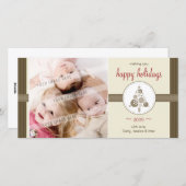 クリスマスフォトカード::モダン斑点状の木6 シーズンカード (正面/裏面)