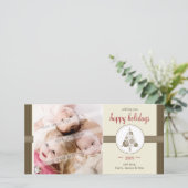 クリスマスフォトカード::モダン斑点状の木6 シーズンカード (スタンド正面)